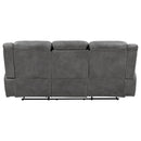  Coaster Furniture Conrad 650354 Upholstered Padded Arm Motion Sofa - Grey IMAGE 5