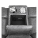  Coaster Furniture Conrad 650355 Upholstered Padded Arm Glider Loveseat - Grey IMAGE 11