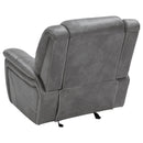  Coaster Furniture Conrad 650356 Upholstered Padded Arm Glider Recliner - Grey IMAGE 6