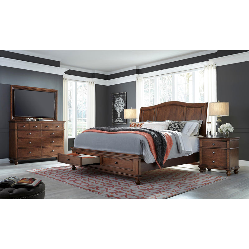 Aspen Home Oxford Queen Sleigh Bed with Storage Oxford I07 Queen Sleigh Storage Bed - Whiskey Brown IMAGE 2