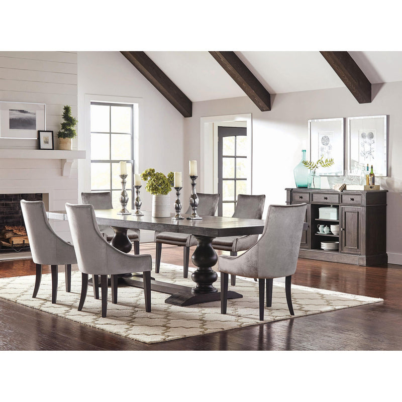 Coaster Furniture Phelps 121714 Velvet Upholstered Dining Side Chair - Grey (Set of 2) IMAGE 7