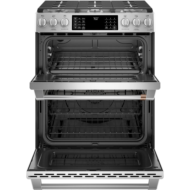 Café 30-inch Slide-in Gas Double Oven Range with Convection Technology CGS750P2MS1 IMAGE 3