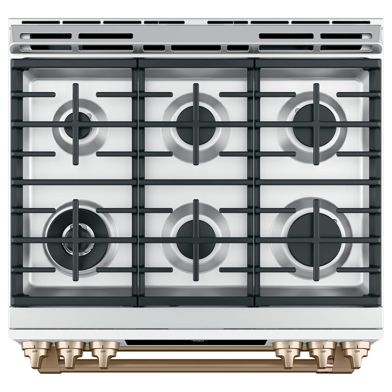 Café 30-inch Slide-in Gas Double Oven Range with Convection Technology CGS750P4MW2 IMAGE 3