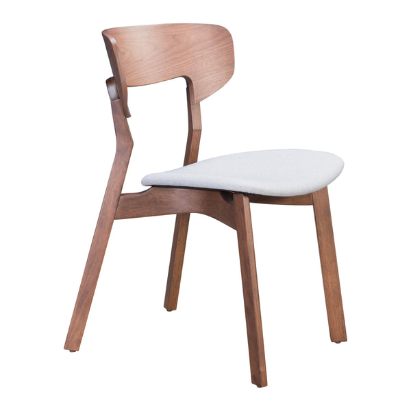 Zuo Russell 100979 Dining Chair - Walnut & Light Grey IMAGE 1