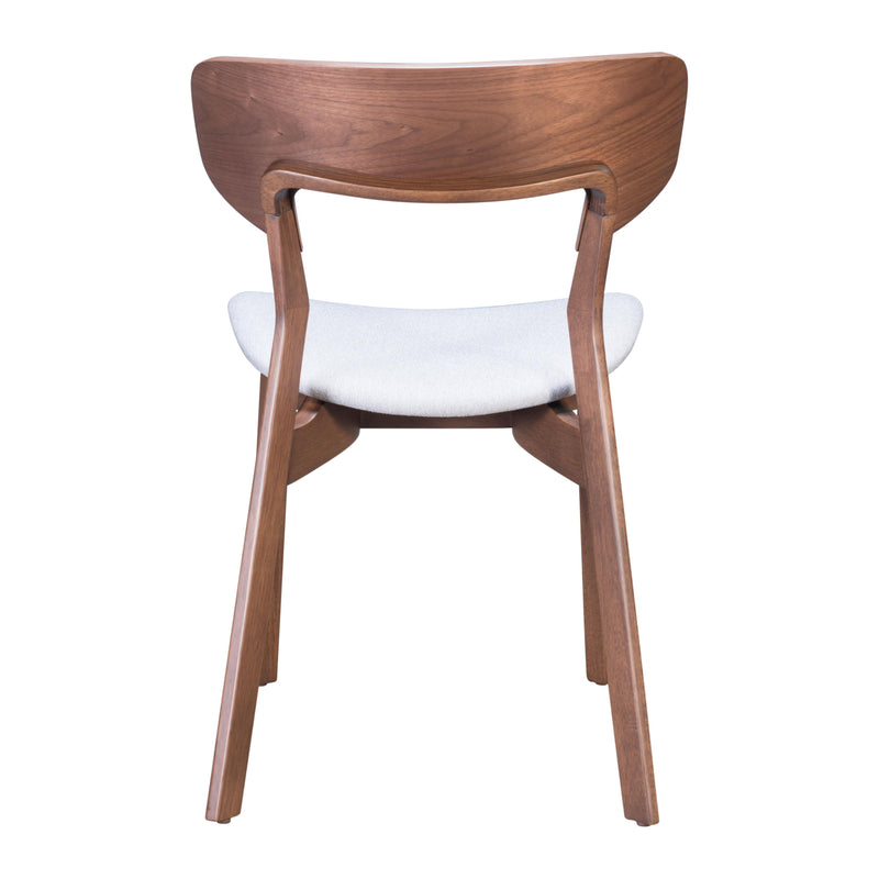 Zuo Russell 100979 Dining Chair - Walnut & Light Grey IMAGE 4