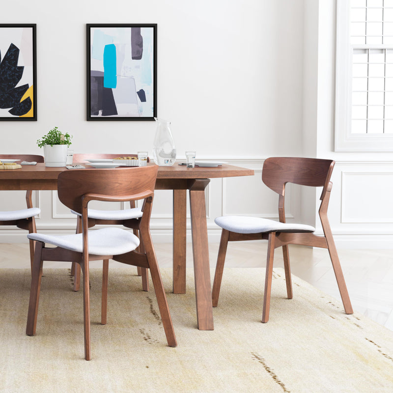 Zuo Russell 100979 Dining Chair - Walnut & Light Grey IMAGE 8