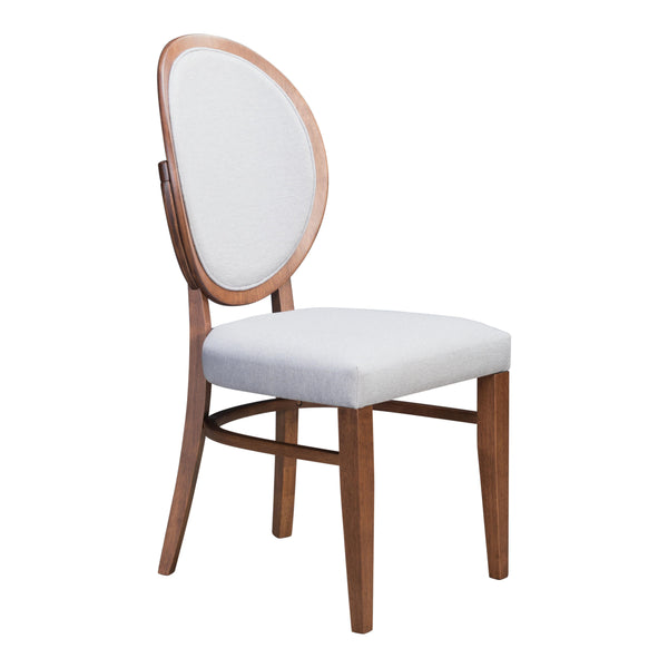 Zuo Regents 100982 Dining Chair - Walnut & Light Grey IMAGE 1
