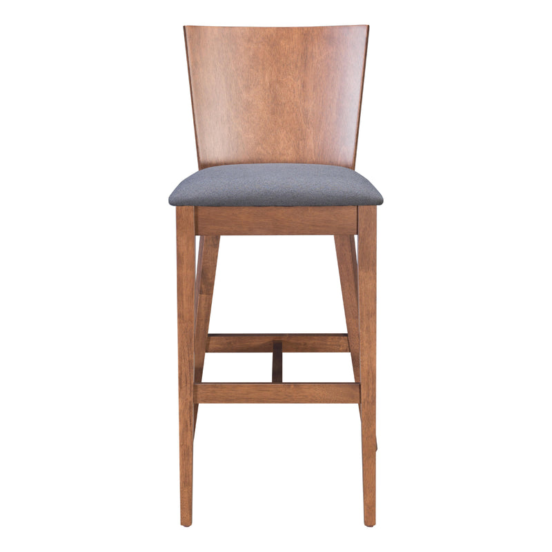 Zuo Ambrose 100983 Barstool - Walnut & Dark Grey IMAGE 3