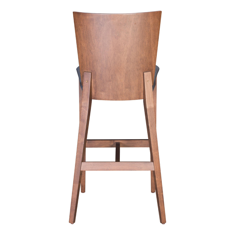 Zuo Ambrose 100983 Barstool - Walnut & Dark Grey IMAGE 4