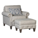 Mayo Furniture Fabric Ottoman 4040F50 Ottoman - Runaround Stone IMAGE 2