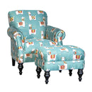 Mayo Furniture Fabric Ottoman 8960F50 Ottoman - Llama Drama Aqua IMAGE 2
