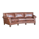 Mayo Furniture Stationary Leather Sofa 4300L11 Conversational Sofa - Valentino Cognac IMAGE 1
