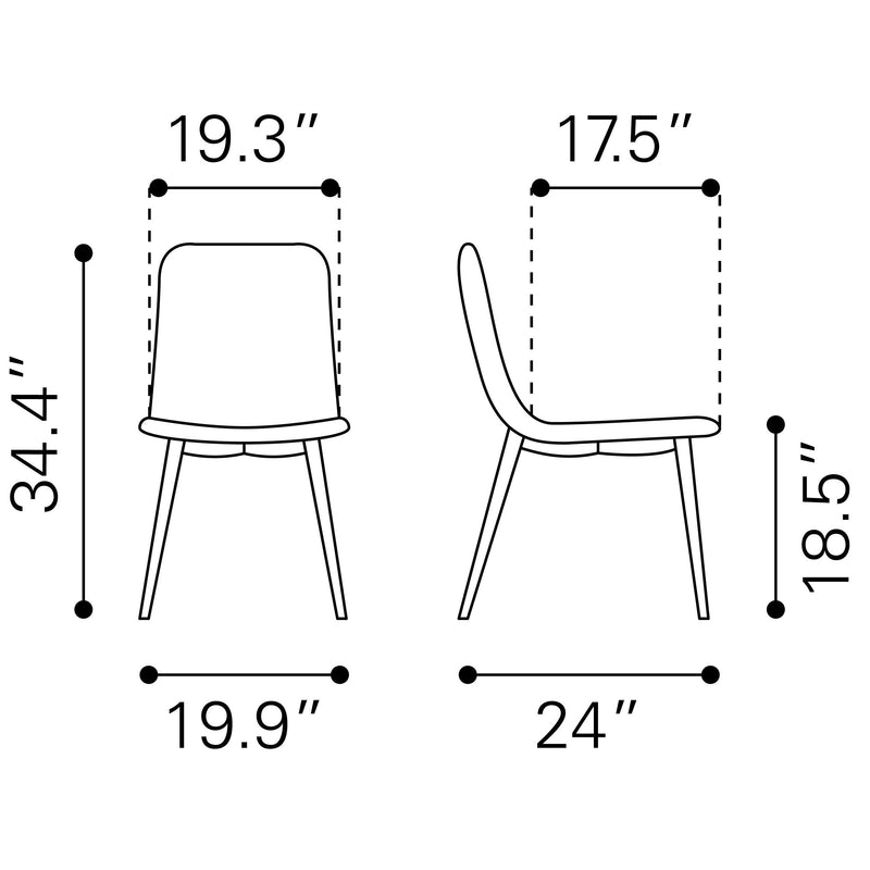 Zuo Tangiers 101083 Dining Chair - White IMAGE 7