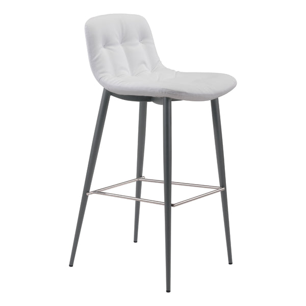 Zuo Tangiers 101087 Barstool - White IMAGE 1
