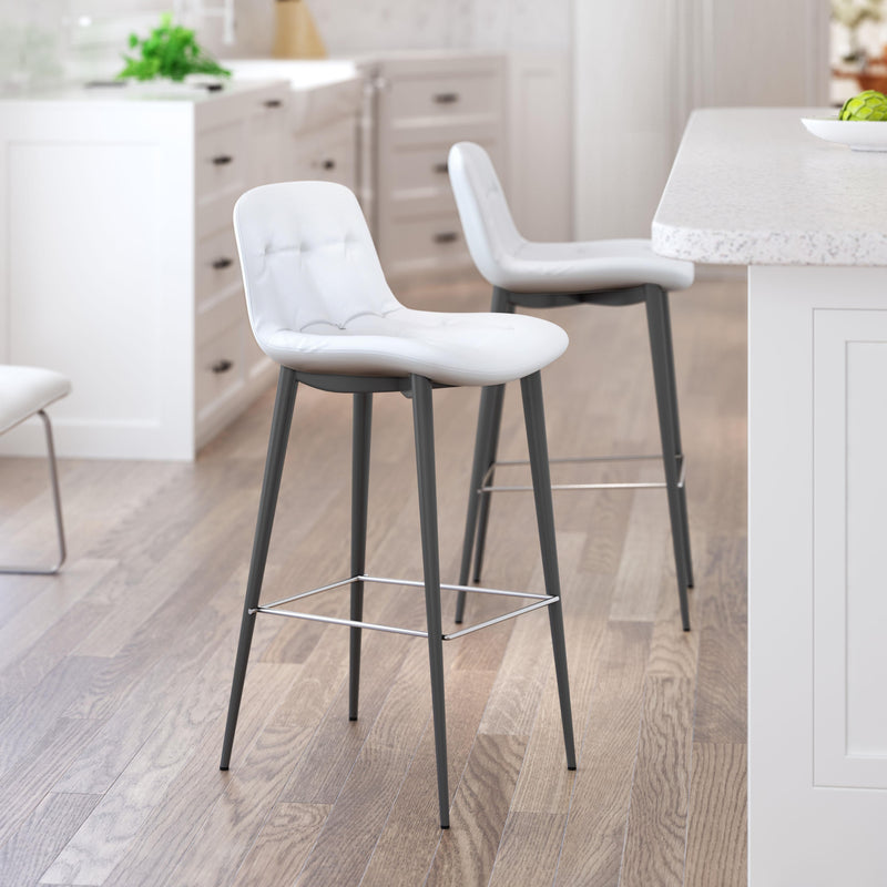 Zuo Tangiers 101087 Barstool - White IMAGE 5