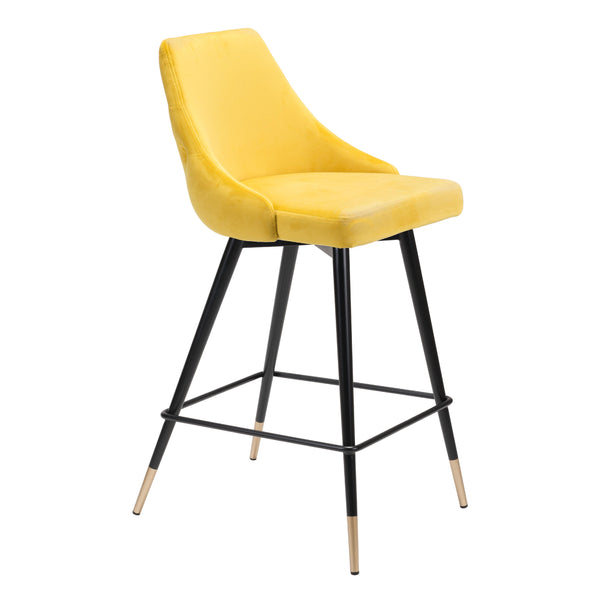 Zuo Piccolo 101095 Counter Stool - Yellow IMAGE 1