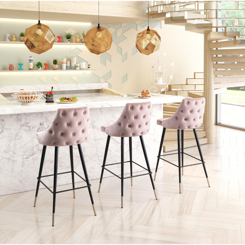 Zuo Piccolo 101096 Barstool - Pink IMAGE 7