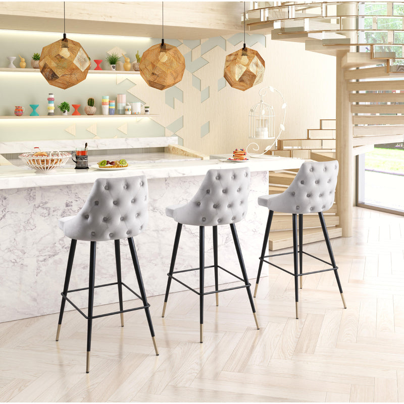 Zuo Piccolo 101097 Barstool - Grey IMAGE 7