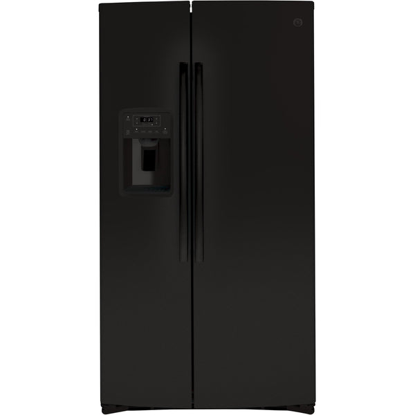 GE 36-inch, 25.1 cu.ft. Freestanding Side-by-Side Refrigerator with Water and Ice Dispensing System GSS25IGNBB IMAGE 1