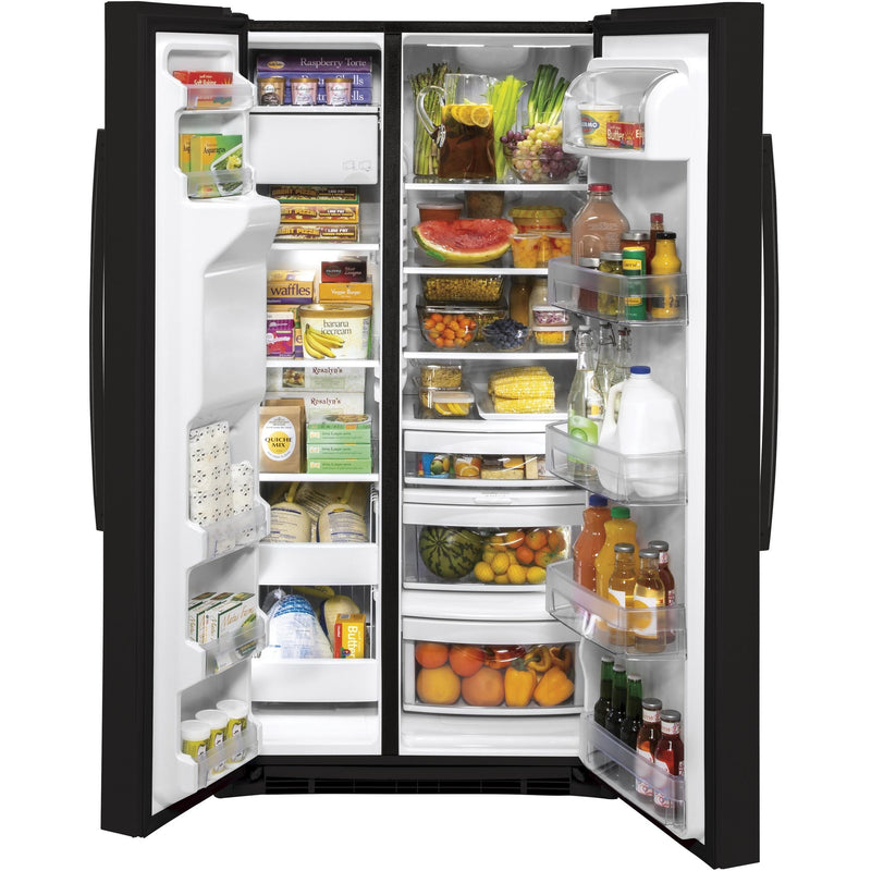 GE 36-inch, 25.1 cu.ft. Freestanding Side-by-Side Refrigerator with Water and Ice Dispensing System GSS25IGNBB IMAGE 4