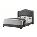  Coaster Furniture Sonoma 310072Q Upholstered Queen Wingback Bed - Grey IMAGE 1