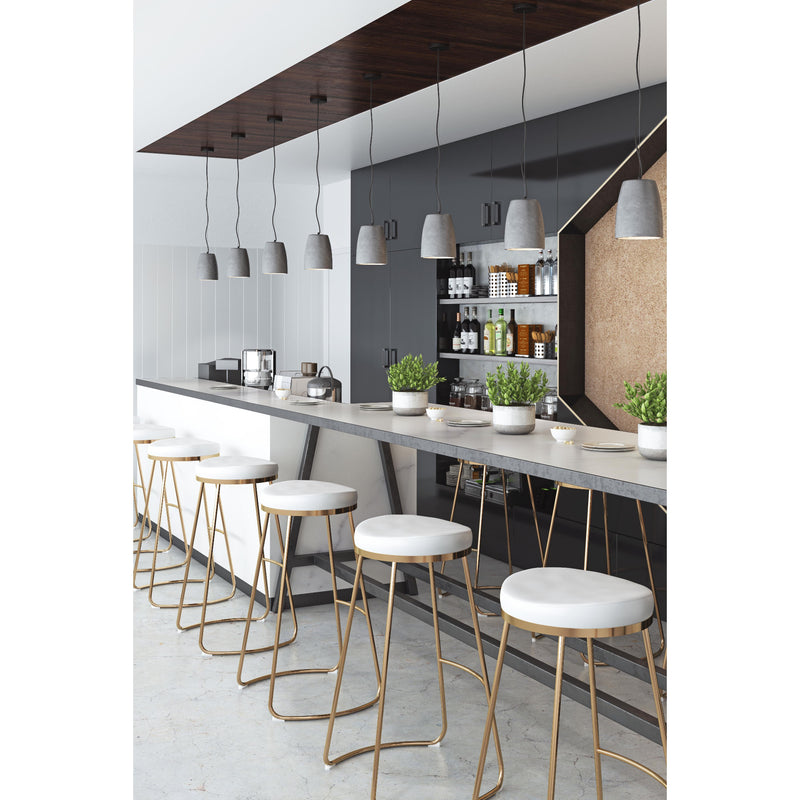 Zuo Bree 101265 Barstool - White & Gold IMAGE 10