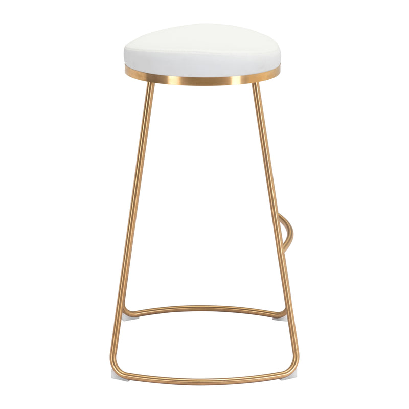 Zuo Bree 101265 Barstool - White & Gold IMAGE 2