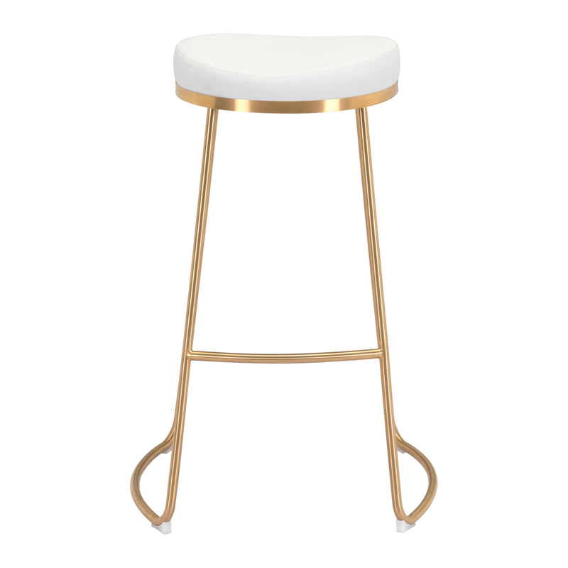 Zuo Bree 101265 Barstool - White & Gold IMAGE 3