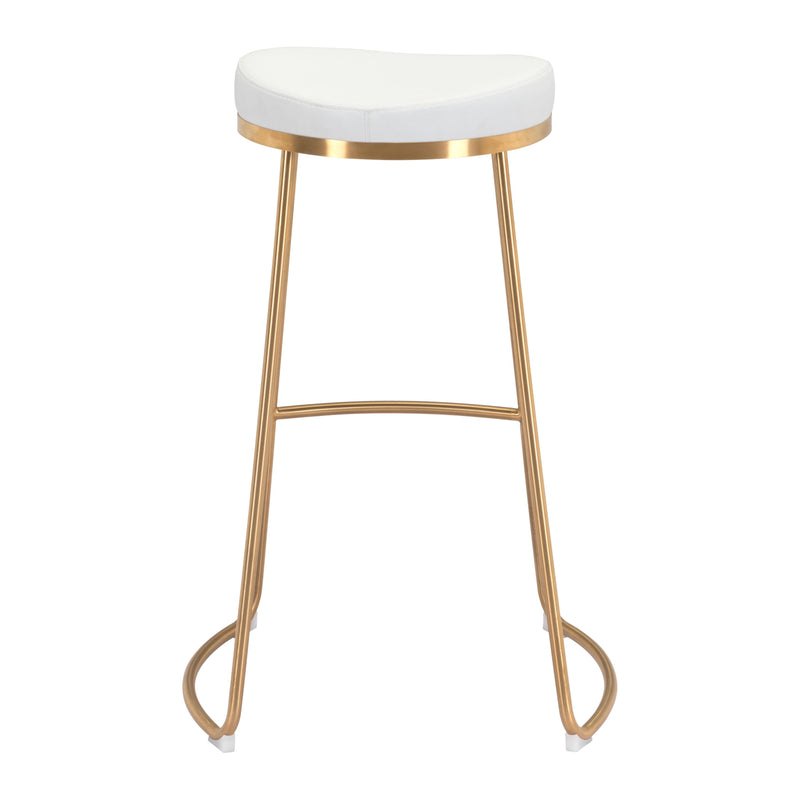 Zuo Bree 101265 Barstool - White & Gold IMAGE 4