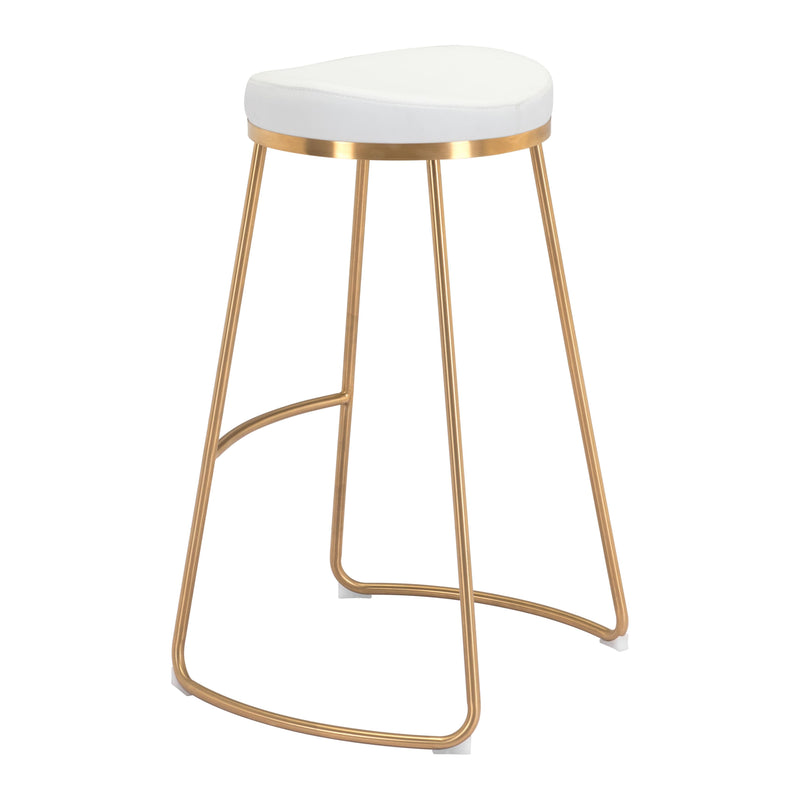 Zuo Bree 101265 Barstool - White & Gold IMAGE 5