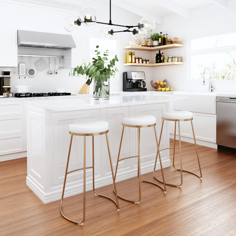 Zuo Bree 101265 Barstool - White & Gold IMAGE 8