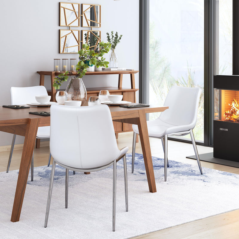 Zuo Magnus 101270 Dining Chair - White & Silver IMAGE 8
