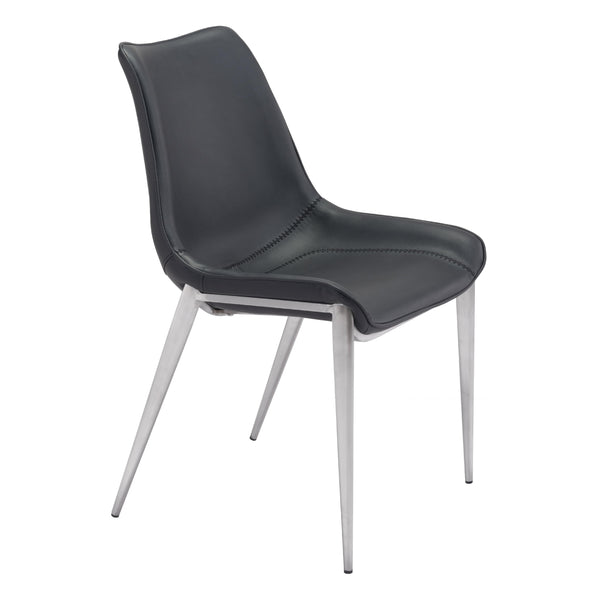 Zuo Magnus 101271 Dining Chair - Black & Silver IMAGE 1