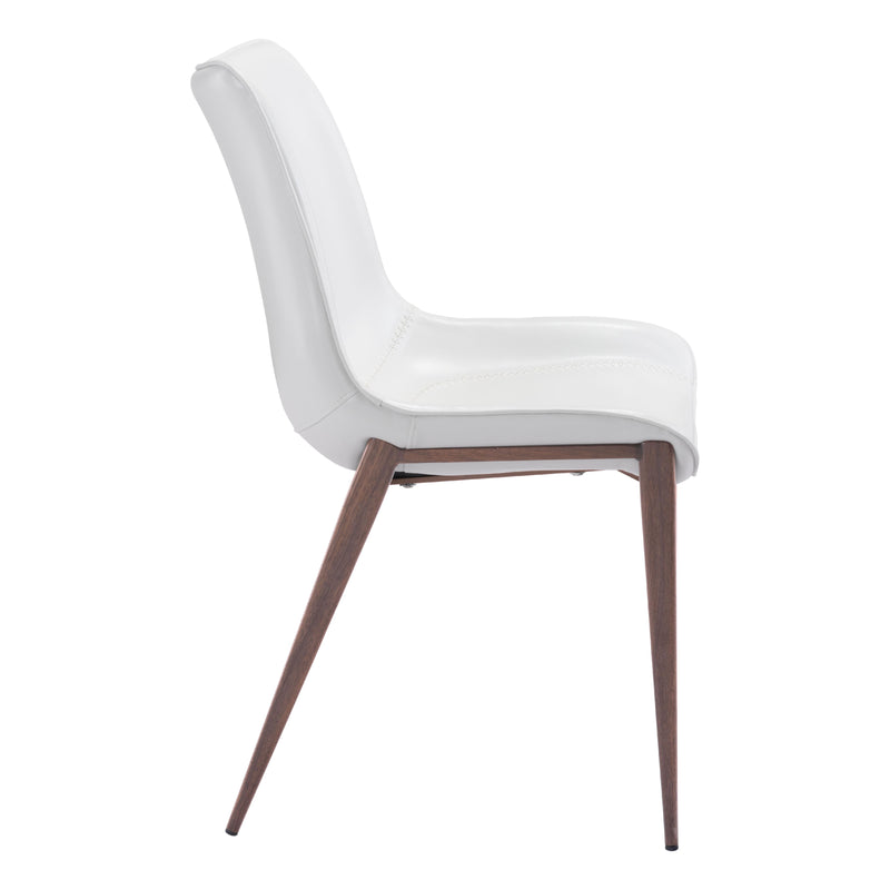 Zuo Magnus 101273 Dining Chair - White & Walnut IMAGE 2