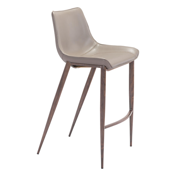 Zuo Magnus 101277 Barstool - Brown & Walnut IMAGE 1