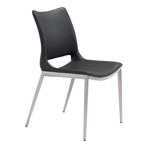 Zuo Ace 101280 Dining Chair - Black & Silver IMAGE 1