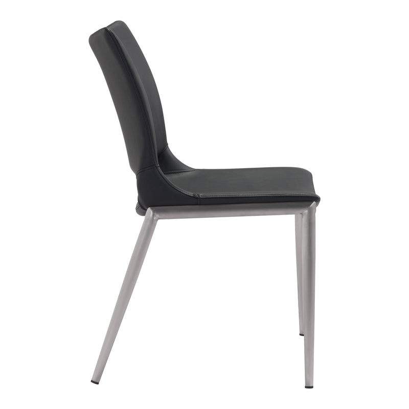 Zuo Ace 101280 Dining Chair - Black & Silver IMAGE 2