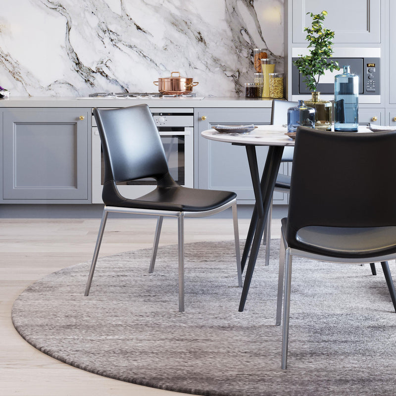 Zuo Ace 101280 Dining Chair - Black & Silver IMAGE 7