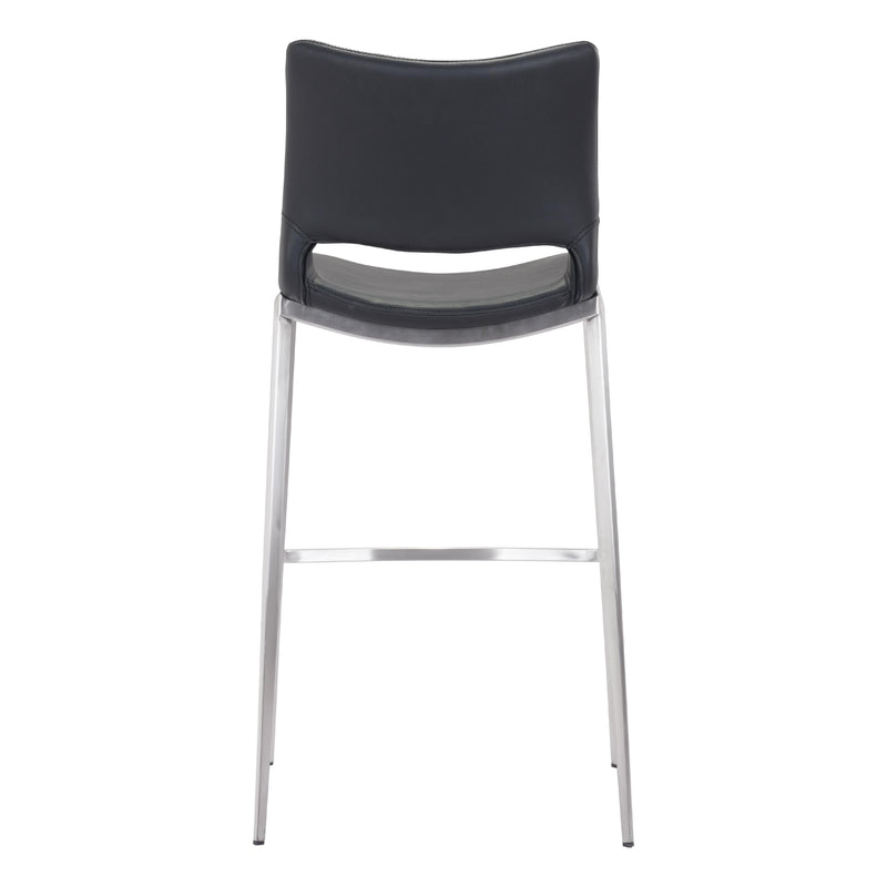 Zuo Ace 101284 Barstool - Black & Silver IMAGE 4