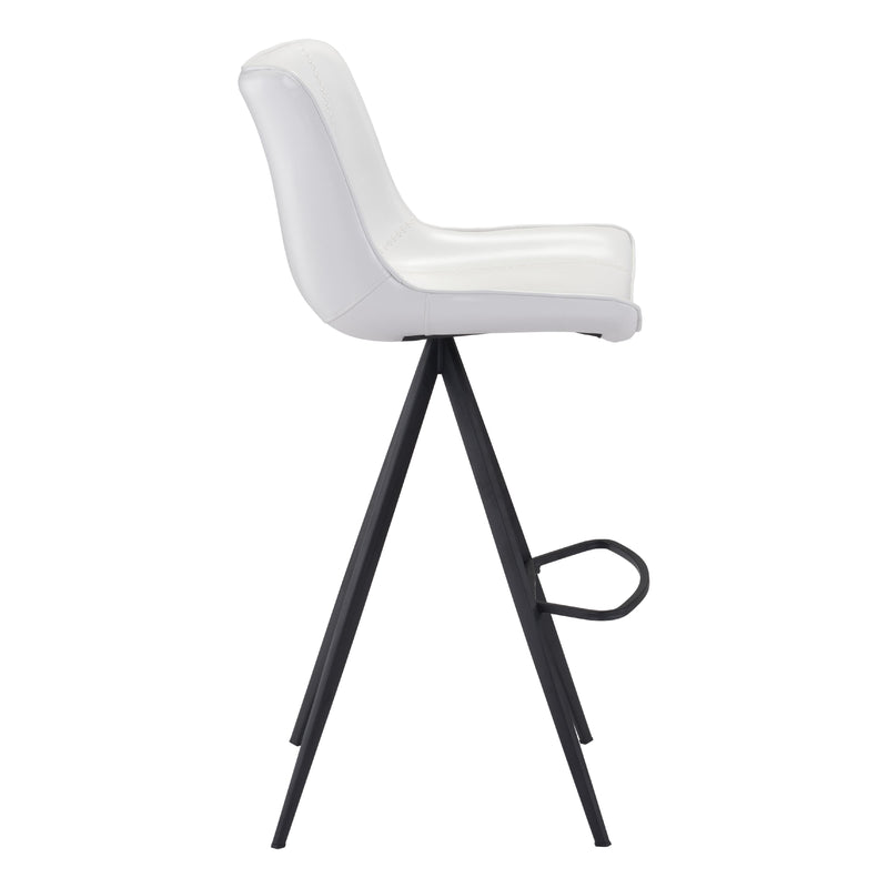 Zuo Aki 101287 Barstool - White & Black IMAGE 2