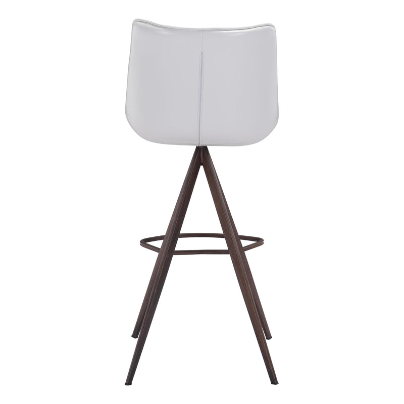 Zuo Aki 101288 Barstool - White & Walnut IMAGE 4
