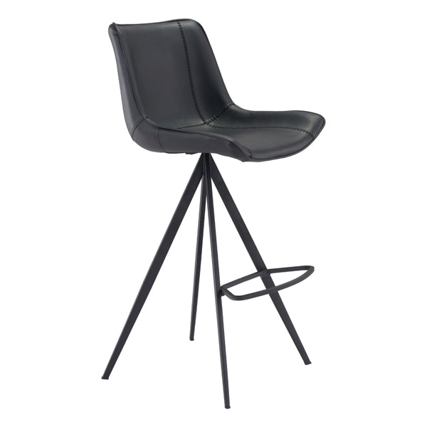 Zuo Aki 101289 Barstool - Black IMAGE 1