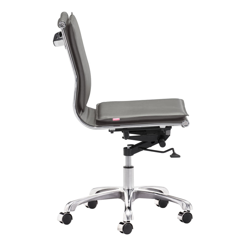Zuo Lider Plus 215233 Armless Office Chair - Grey IMAGE 2
