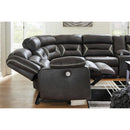  Signature Design by Ashley Kincord Power Reclining Leather Look 4 pc Sectional 1310458/1310446/1310477/1310473 IMAGE 7