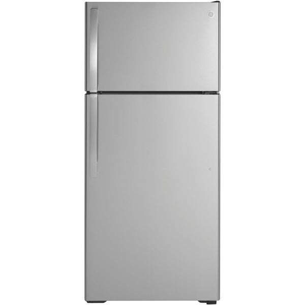 GE 28-inch, 16.6 cu.ft. Freestanding Top Freezer Refrigerator with Internal Ice Maker GIE17GSNRSS IMAGE 1