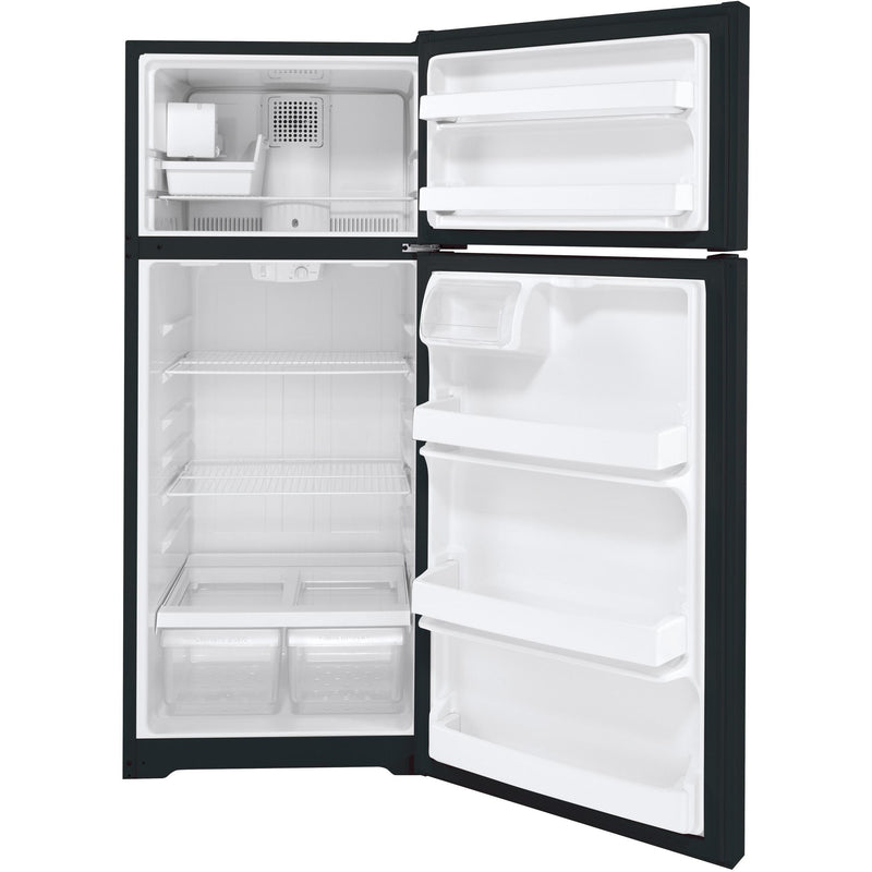 GE 17.5 cu. ft. Top Freezer Refrigerator with Factory-Installed Icemaker GIE18DTNRBB IMAGE 2