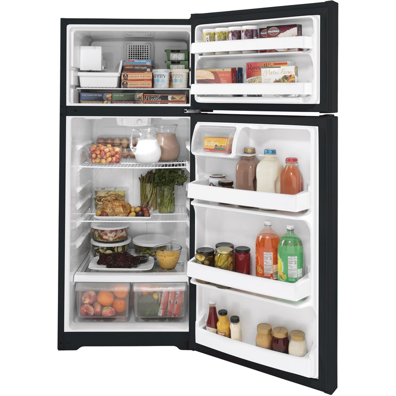 GE 17.5 cu. ft. Top Freezer Refrigerator with Factory-Installed Icemaker GIE18DTNRBB IMAGE 3