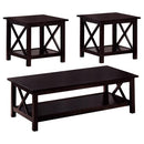 5909 Coaster Rachelle 3-Piece Occasional Table Set Deep Merlot