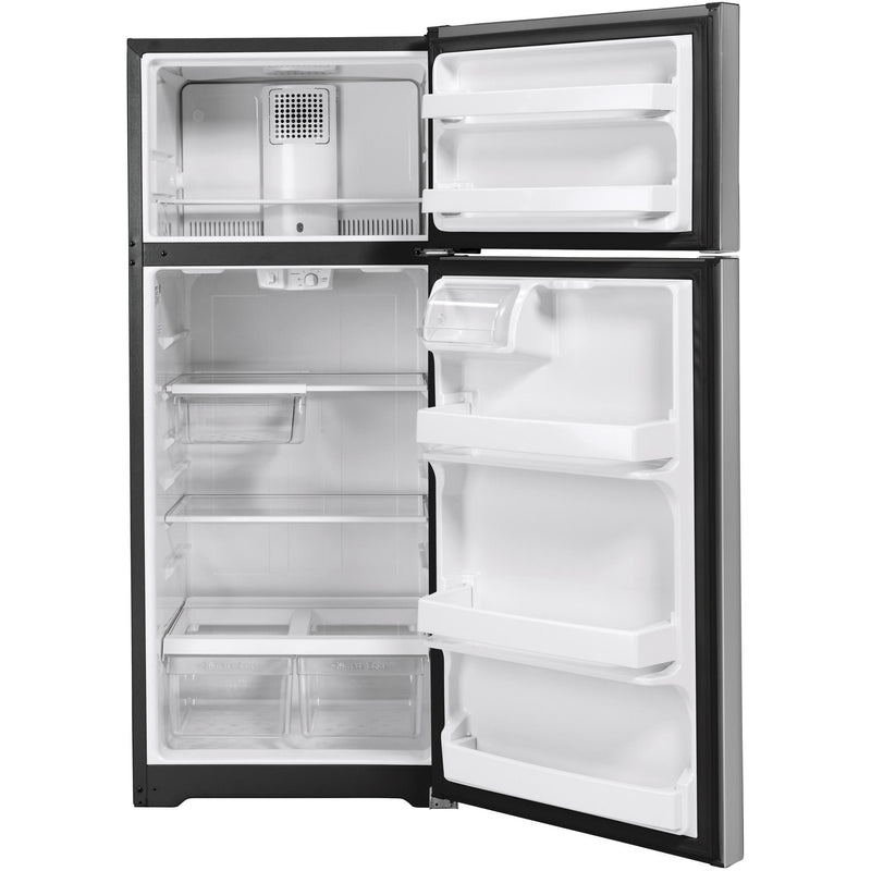 GE 28-inch, 17.5 cu. ft. Top Freezer Refrigerator GTS18HSNRSS IMAGE 2