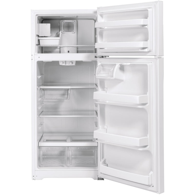 GE 28-inch, 17.5 cu.ft. Top Freezer Refrigerator with Interior Icemaker GIE18GTNRWW IMAGE 2